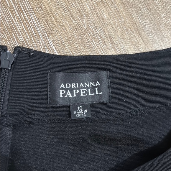 Adrianna Papell Size 10 Black Ruffled Sweetheart Midi Dress - Picture 2 of 12